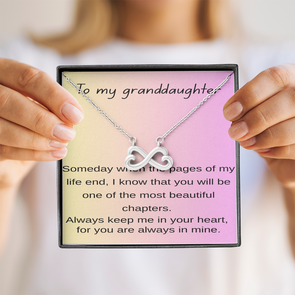 To My Granddaughter Necklace – Heartfelt Gift | Meaningful Message Card for Granddaughter | Birthday, Christmas, Graduation Gift From Grandma