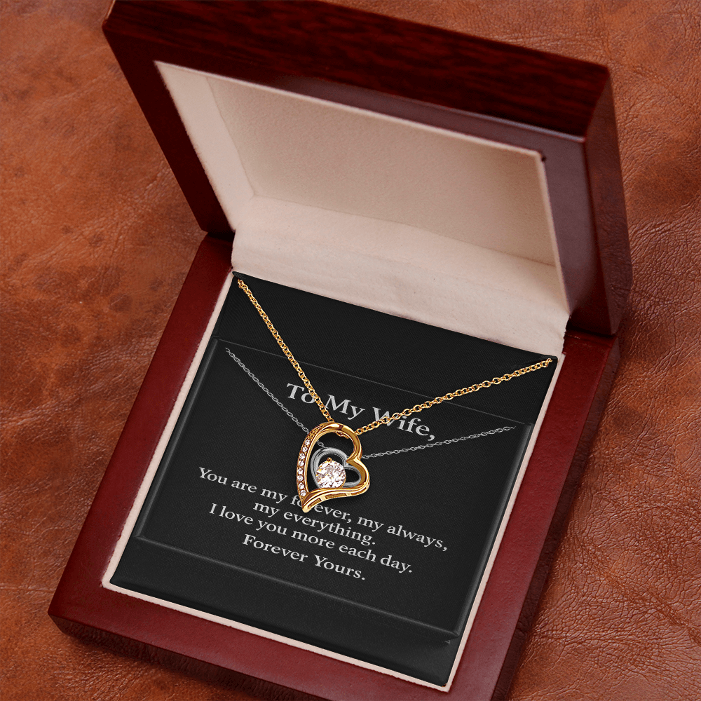 To My Wife – Forever Love Necklace • Romantic Gift for Wife • Black Luxury Message Card