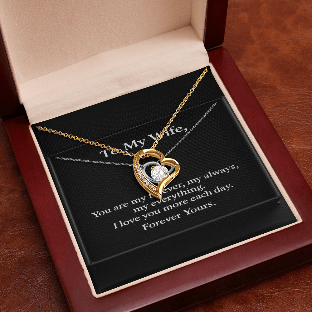 To My Wife – Forever Love Necklace • Romantic Gift for Wife • Black Luxury Message Card