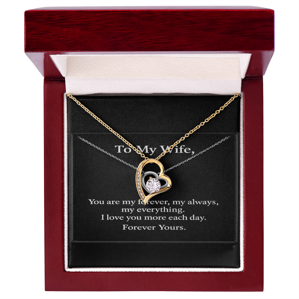 To My Wife – Forever Love Necklace • Romantic Gift for Wife • Black Luxury Message Card