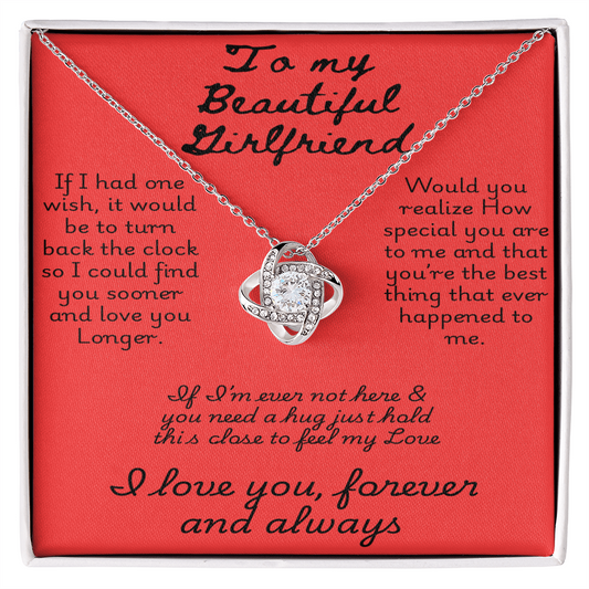 To My Girlfriend Necklace – Valentine’s Day Gift with Love Message Card
