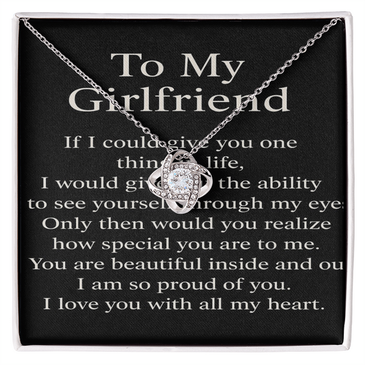 To My Girlfriend – Meaningful Love Knot Necklace Gift