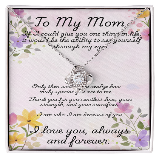 To My Mom Necklace – Eternal Love Pendant with Heartfelt Message Card | Meaningful Gift for Mother