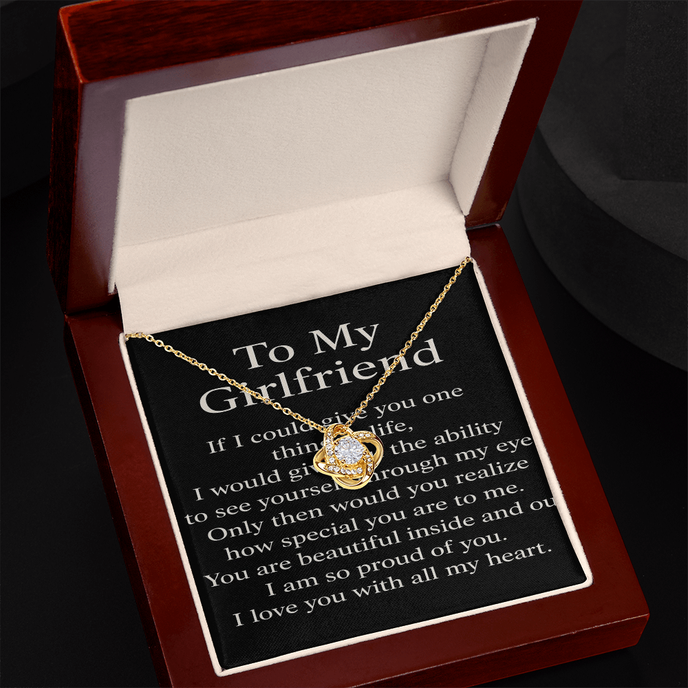 To My Girlfriend – Meaningful Love Knot Necklace Gift