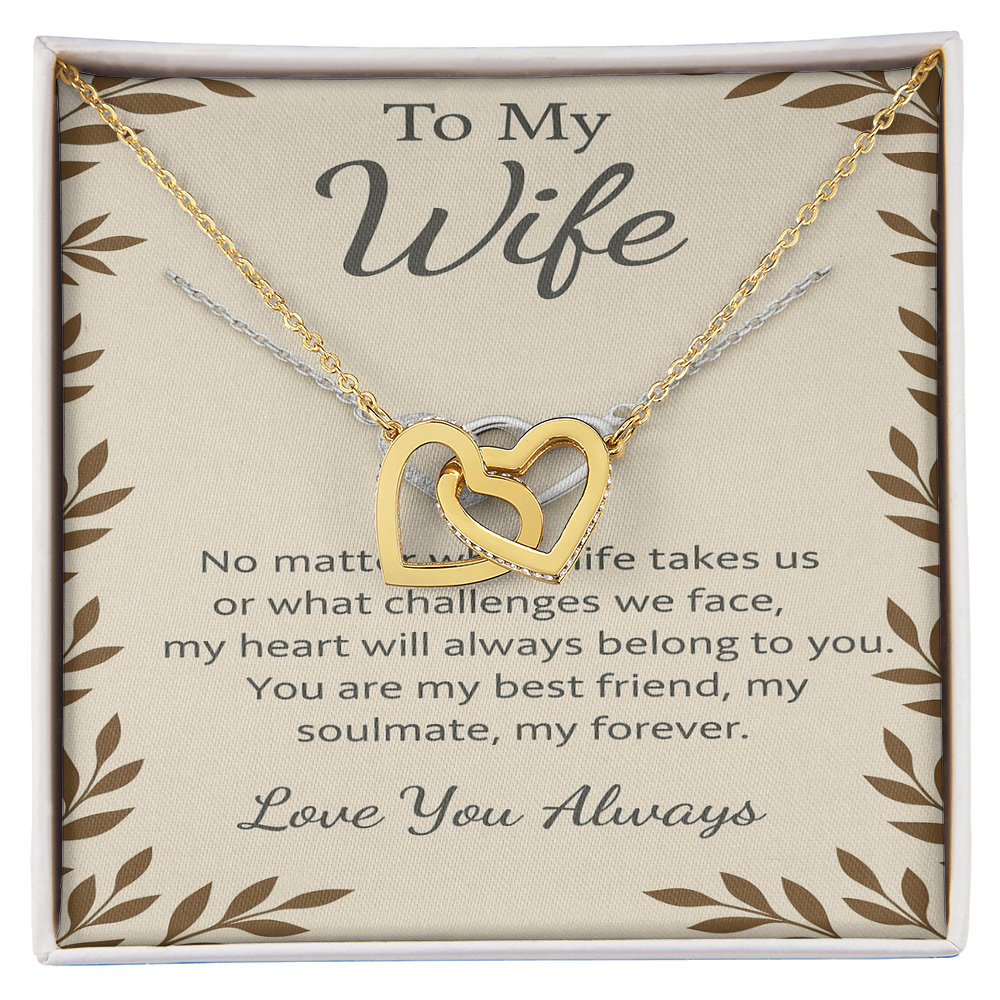 To My Wife – Interlocking Hearts Necklace | Romantic Gift for Wife