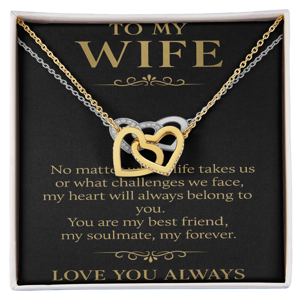 To My Wife – Interlocking Hearts Necklace | Romantic Gift for Wife