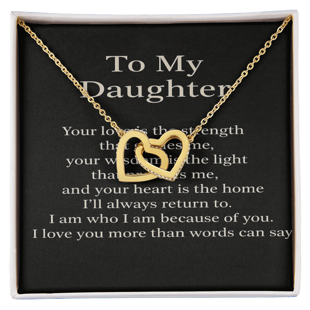 To My Daughter – Interlocking Hearts Necklace From Mom | Meaningful Jewelry Gift