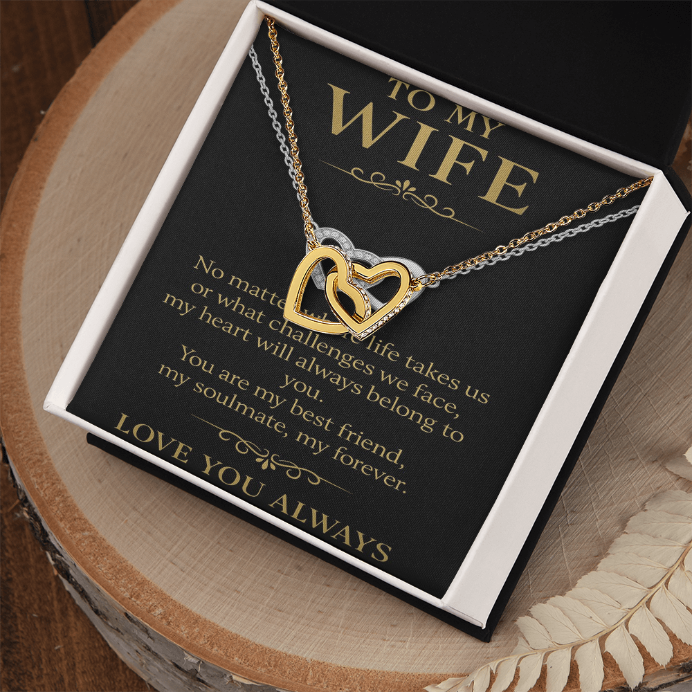 To My Wife – Interlocking Hearts Necklace | Romantic Gift for Wife