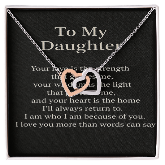 To My Daughter – Interlocking Hearts Necklace From Mom | Meaningful Jewelry Gift