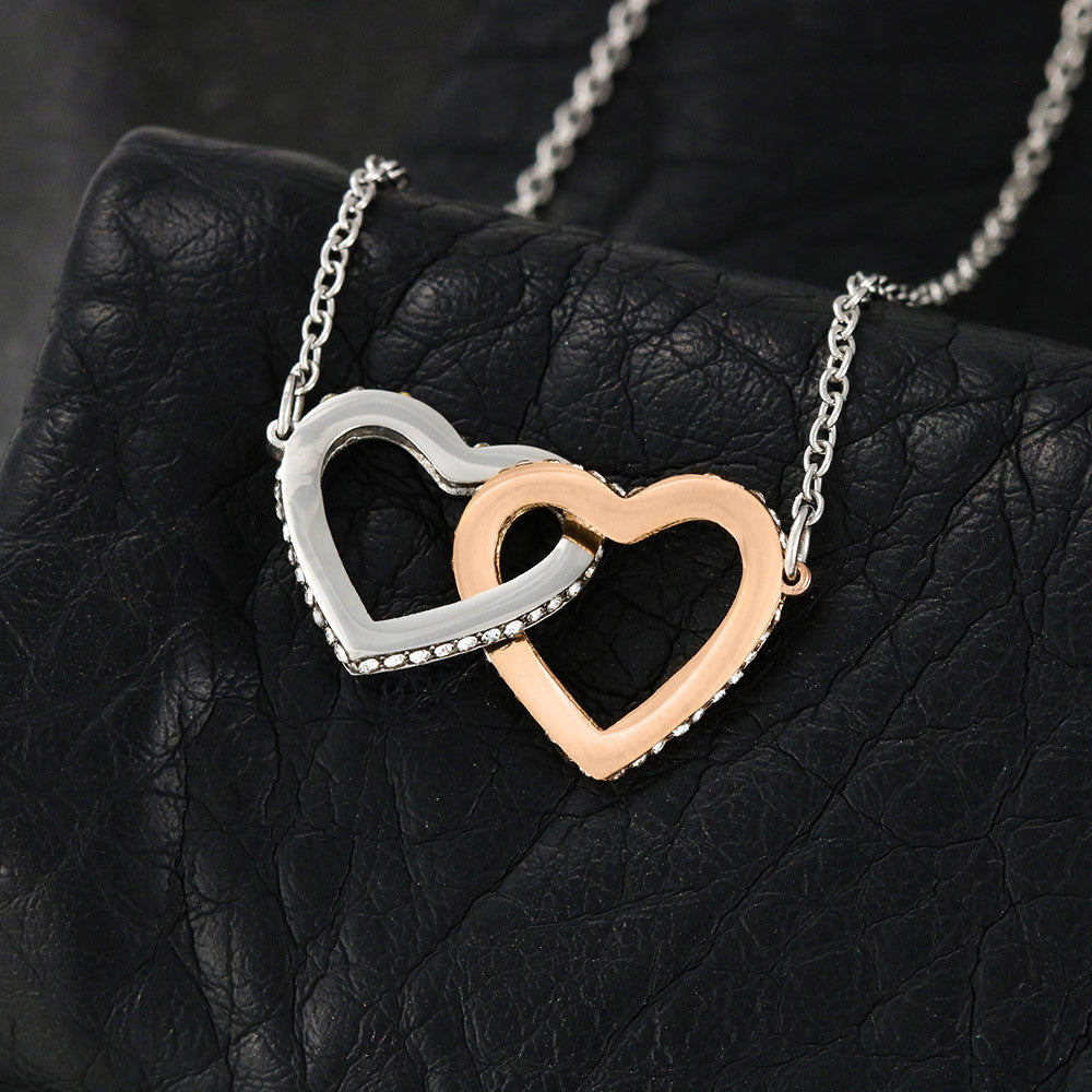 To My Beautiful Wife – Interlocking Hearts Necklace – Romantic Anniversary Gift with Message Card