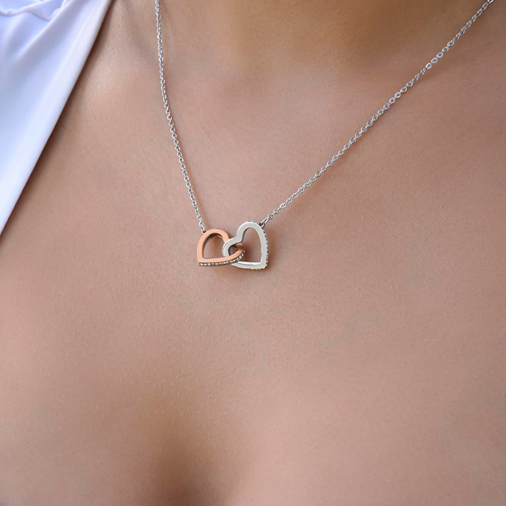 To My Beautiful Wife – Interlocking Hearts Necklace – Romantic Anniversary Gift with Message Card