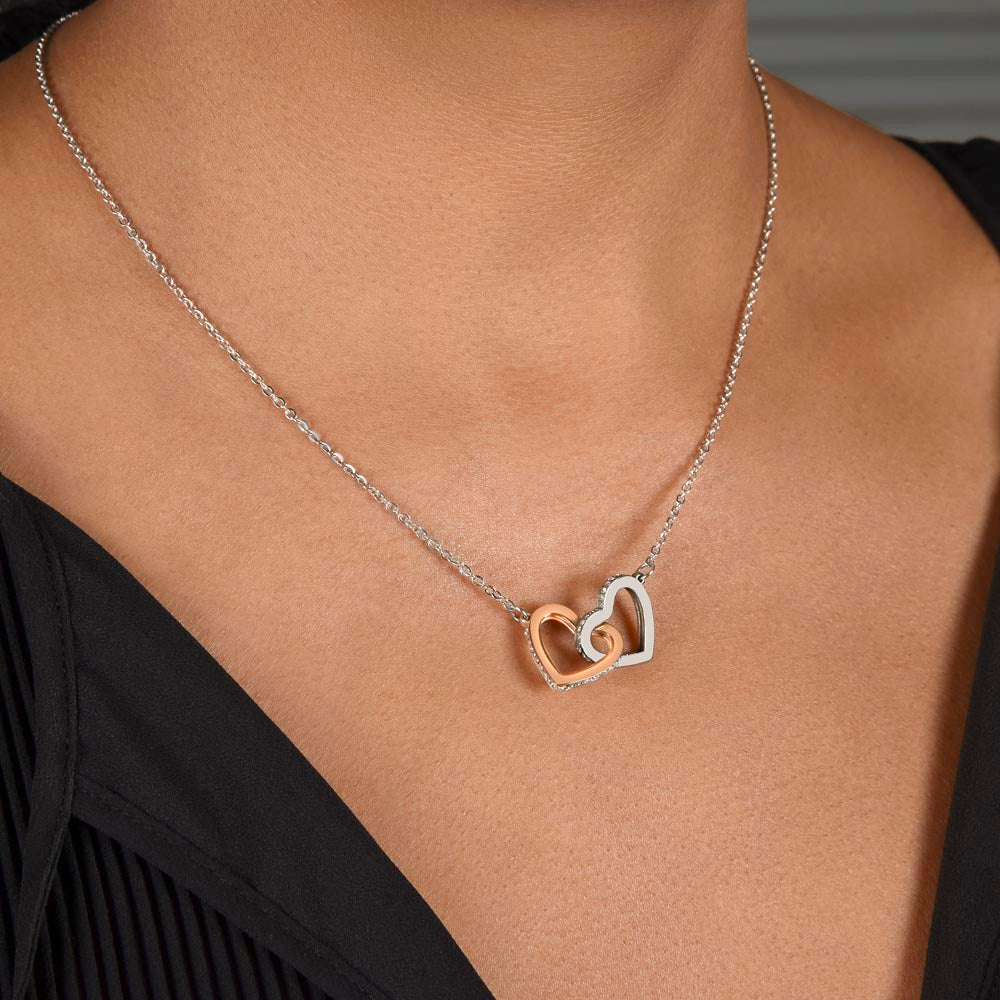 To My Beautiful Wife – Interlocking Hearts Necklace – Romantic Anniversary Gift with Message Card