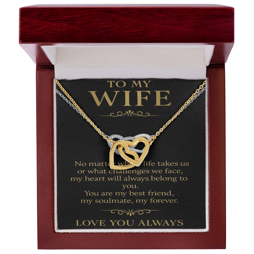 To My Wife – Interlocking Hearts Necklace | Romantic Gift for Wife