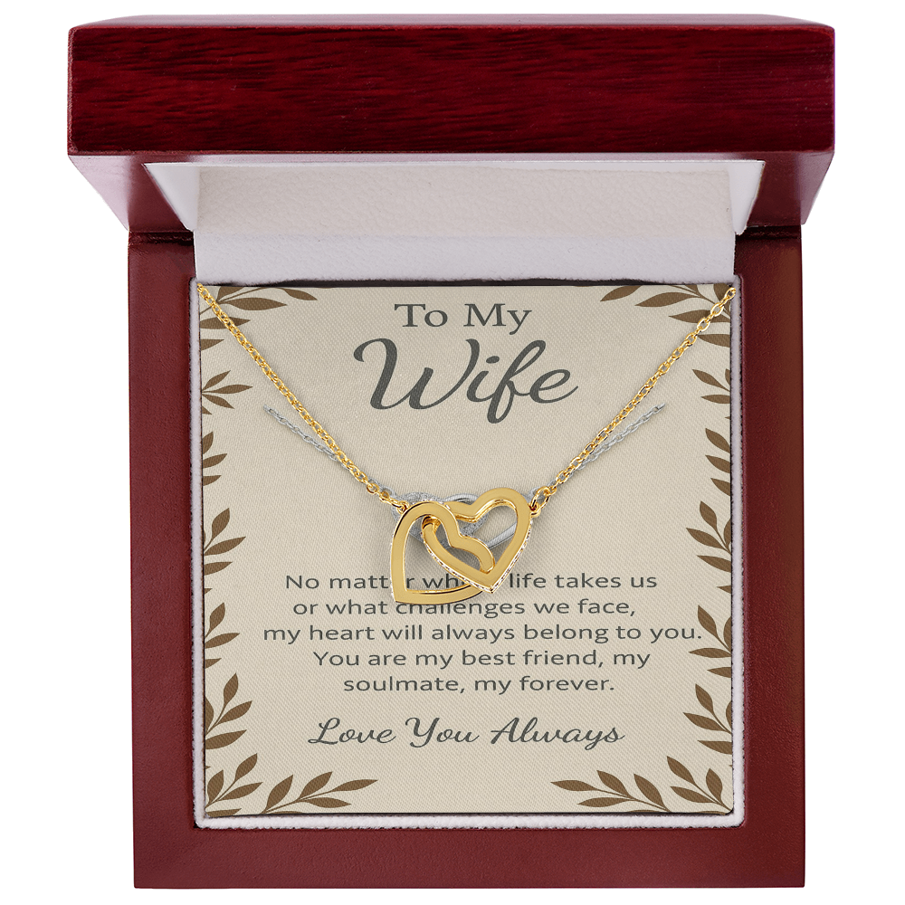 To My Wife – Interlocking Hearts Necklace | Romantic Gift for Wife