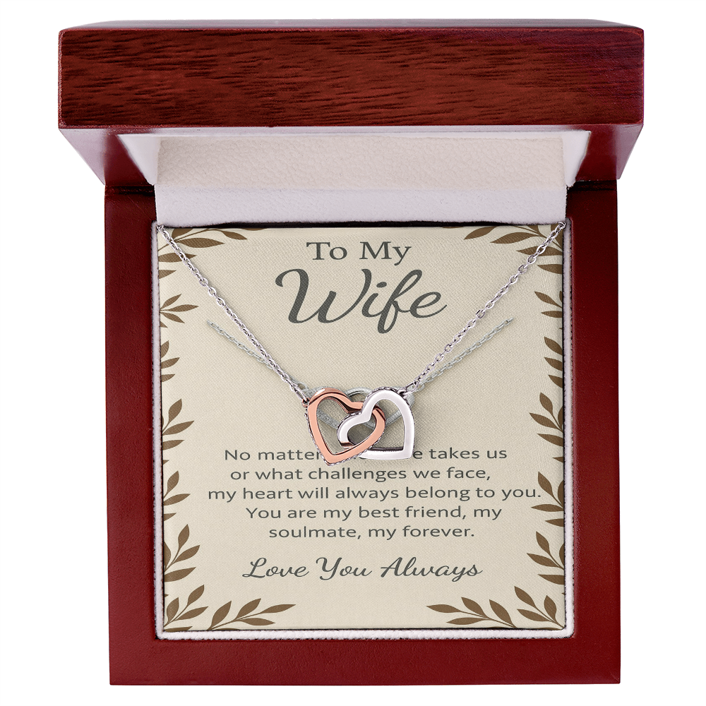 To My Wife – Interlocking Hearts Necklace | Romantic Gift for Wife