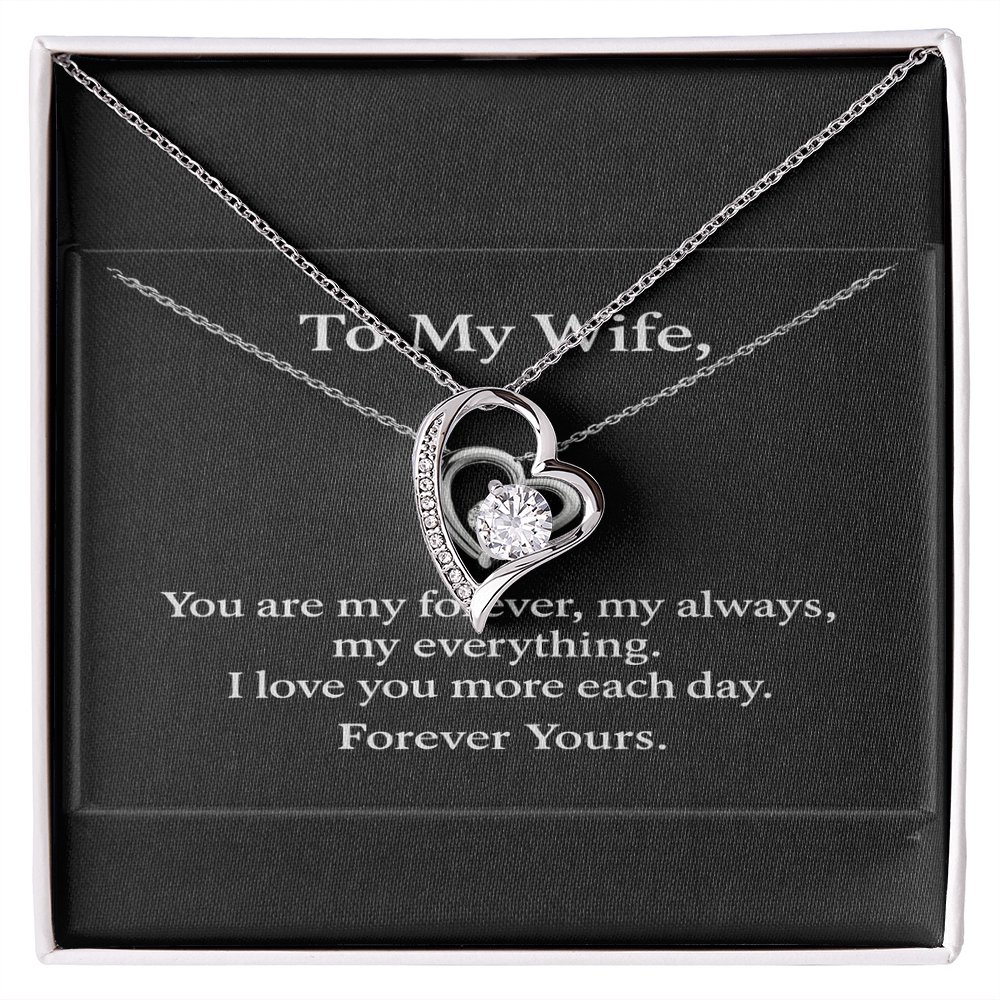 To My Wife – Forever Love Necklace • Romantic Gift for Wife • Black Luxury Message Card