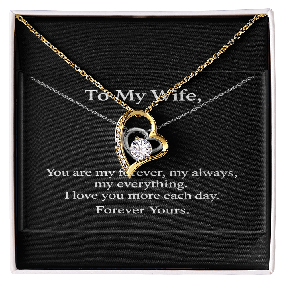 To My Wife – Forever Love Necklace • Romantic Gift for Wife • Black Luxury Message Card